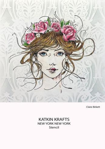 Katkin Krafts - Schablone 7x7 Inch "New York" Stencil 