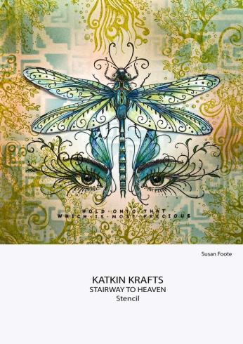 Katkin Krafts - Schablone 7x7 Inch "Stairway To Heaven" Stencil 