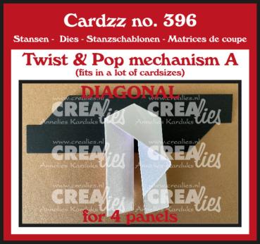 Crealies - Stanzschablone "Twist & Pop A Diagonal For 4 Panels" Cardzz Dies
