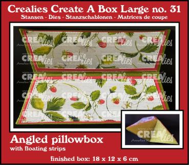Crealies - Stanzschablone "No. 31 Angled Pillowbox Large with Floating Strips" Create A Box Large Dies