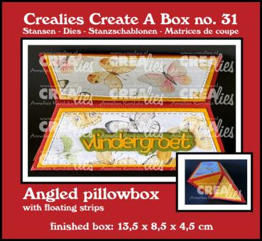 Crealies - Stanzschablone "No. 31 Angled Pillowbox with Floating Strips" Create A Box Dies
