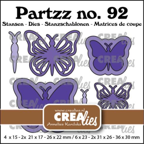 Crealies - Stanzschablone "No. 92 Butterfly A Middle and Small" Partzz Dies