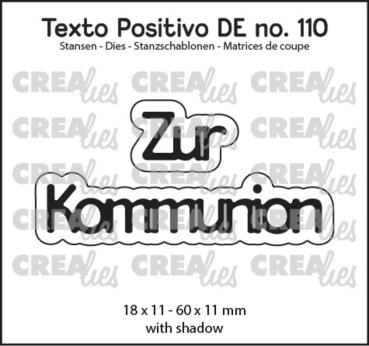 Crealies - Stanzschablone "Zur Kommunion" Texto Positivo Dies