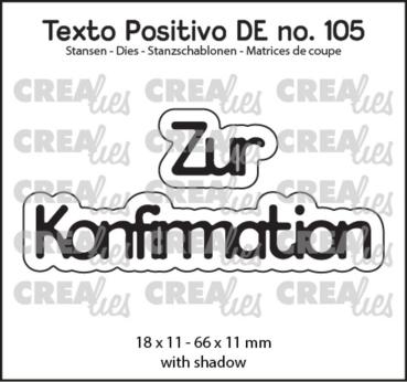 Crealies - Stanzschablone "Zur Konfirmation" Texto Positivo Dies