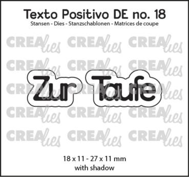 Crealies - Stanzschablone "Zur Taufe" Texto Positivo Dies