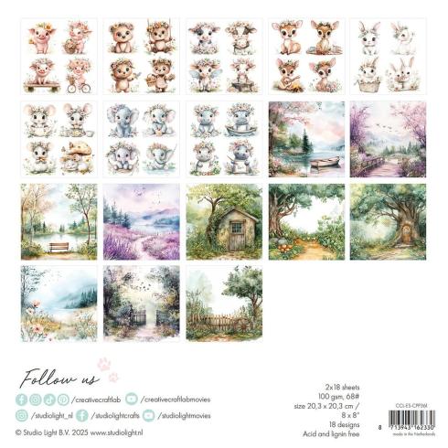 Creative Craft Lab - Studio Light - Designpapier "Let Yourself Bloom" Collage Paper Pad 20,3x20,3 cm - 36 Bogen