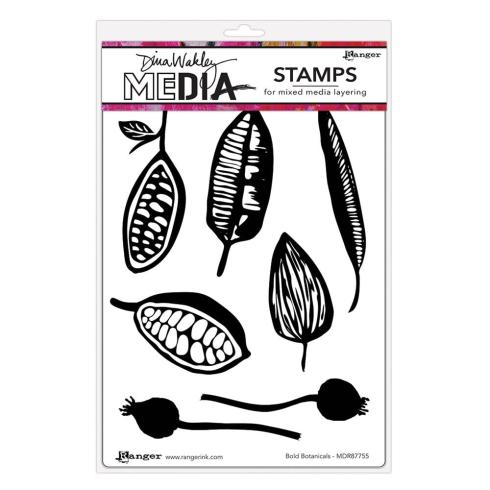 Ranger - Stempelset by Dina Wakley "Bold Botanicals" Media Cling Stamp 