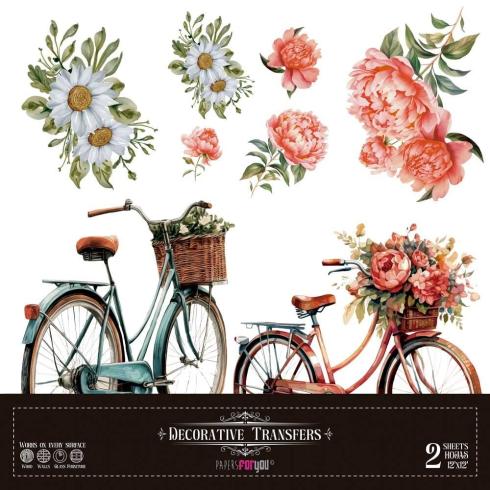 Papers For you - Transfer Aufkleber "Bikes" Decor Transfers 12x12 Inch