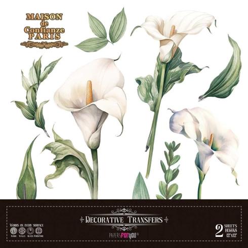 Papers For you - Transfer Aufkleber "Calla Lily" Decor Transfers 12x12 Inch