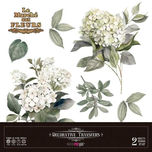 Papers For you - Transfer Aufkleber "Hydrangeas" Decor Transfers 12x12 Inch