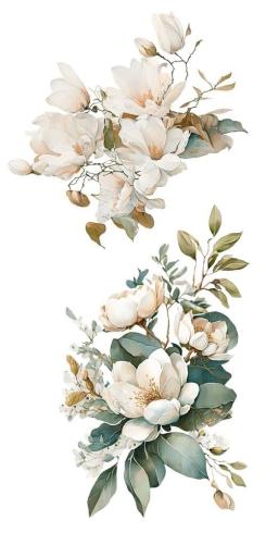 Papers For you - Transfer Aufkleber "Magnolias" Decor Transfers 6x12 Inch