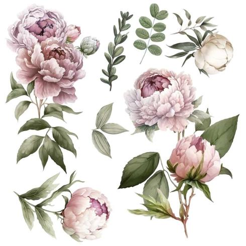 Papers For you - Transfer Aufkleber "Peonies" Decor Transfers 12x12 Inch