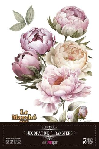 Papers For you - Transfer Aufkleber "Peonies" Decor Transfers 8x12 Inch