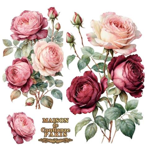 Papers For you - Transfer Aufkleber "Rosé" Decor Transfers 12x12 Inch