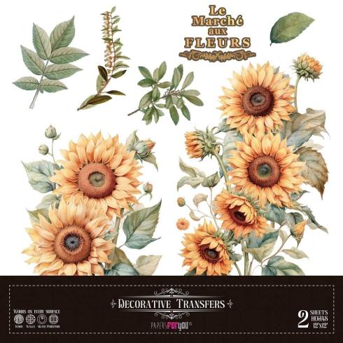 Papers For you - Transfer Aufkleber "Sunflowers" Decor Transfers 12x12 Inch