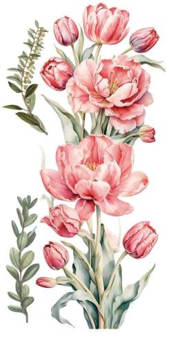 Papers For you - Transfer Aufkleber "Tulips" Decor Transfers 6x12 Inch
