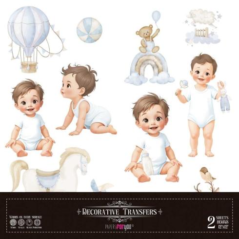 Papers For you - Transfer Aufkleber "Sweet Baby Boy" Decor Transfers 12x12 Inch