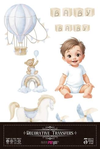 Papers For you - Transfer Aufkleber "Sweet Baby Boy" Decor Transfers 8x12 Inch