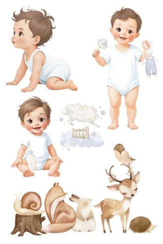 Papers For you - Transfer Aufkleber "Sweet Baby Boy" Decor Transfers 8x12 Inch