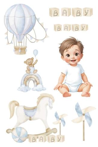Papers For you - Transfer Aufkleber "Sweet Baby Boy" Decor Transfers 8x12 Inch