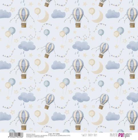 Papers For You - Leinwandpapier "Sweet Baby Boy" Paper Pack Canvas 30,5x31 cm - 8 Bogen 
