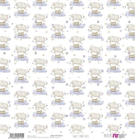 Papers For You - Pergamentpapier "Sweet Baby Boy" Vellum Paper Pack 30x31 cm - 6 Bogen 