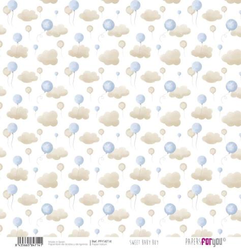 Papers For You - Pergamentpapier "Sweet Baby Boy" Vellum Paper Pack 30x31 cm - 6 Bogen 