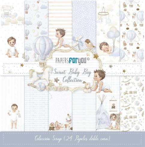 Papers For You - Designpapier "Sweet Baby Boy" Scrap Paper Pack 6x6 Inch - 24 Bogen  