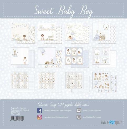 Papers For You - Designpapier "Sweet Baby Boy" Scrap Paper Pack 6x6 Inch - 24 Bogen  