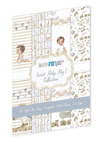 Papers For you - Decoupage Papier "Sweet Baby Boy I" Rice Paper Kit - 4 Bogen