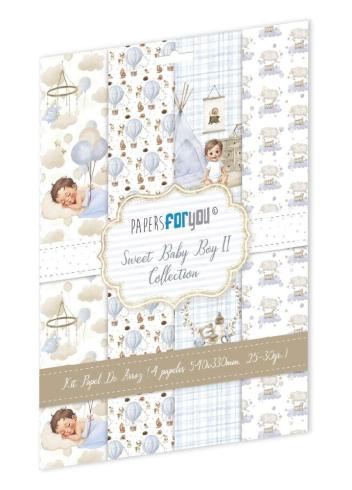 Papers For you - Decoupage Papier "Sweet Baby Boy II" Rice Paper Kit - 4 Bogen