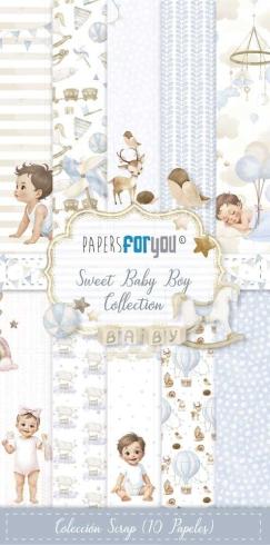 Papers For You - Designpapier "Sweet Baby Boy" Scrap Paper Pack 6x12 Inch - 10 Bogen 