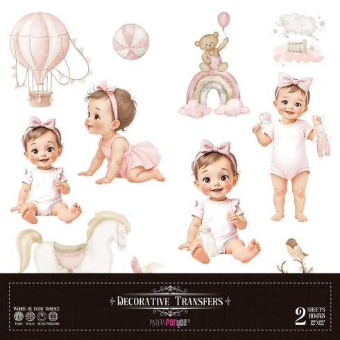 Papers For you - Transfer Aufkleber "Sweet Baby Girl" Decor Transfers 12x12 Inch
