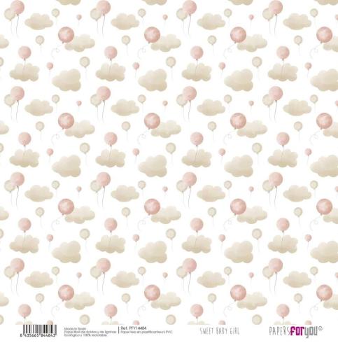 Papers For You - Leinwandpapier "Sweet Baby Girl" Paper Pack Canvas 30,5x31 cm - 8 Bogen 