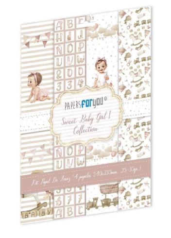 Papers For you - Decoupage Papier "Sweet Baby Girl I" Rice Paper Kit - 4 Bogen