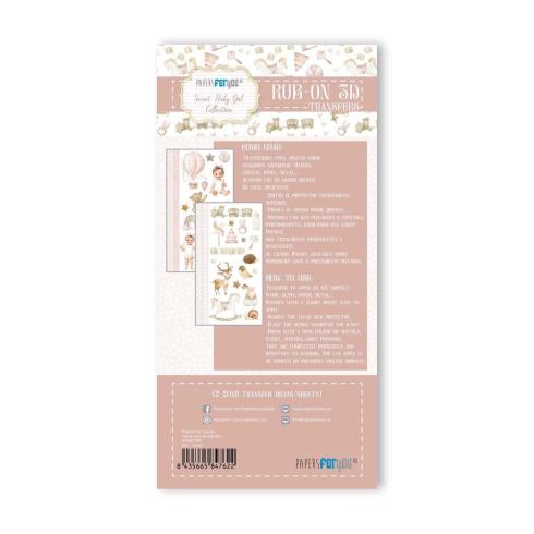 Papers For you - Transfer Aufkleber "Sweet Baby Girl" Rub-On