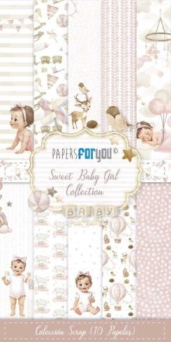 Papers For You - Designpapier "Sweet Baby Girl" Scrap Paper Pack 6x12 Inch - 10 Bogen 