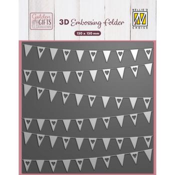 Nellie Snellen - Prägefolder "Banners" 3D Embossing Folder 
