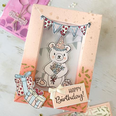 Nellie Snellen - Schablone 15x15cm "Spring Banners" Golden Gifts Collection Stencil 