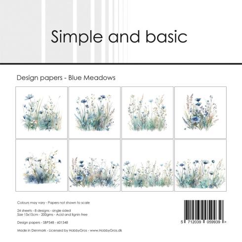 Simple and Basic - Designpapier "Blue Meadows" Paper Pack 6x6 Inch - 24 Bogen 
