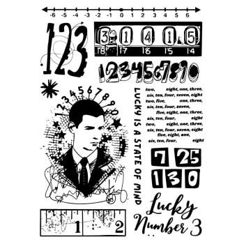 Sizzix - Schablone & Stempelset "Strength in Numbers" Stencil & Clear Stamps by Cat Kerr