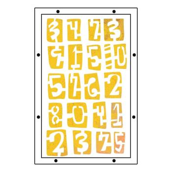 Sizzix - Schablone & Stempelset "Strength in Numbers" Stencil & Clear Stamps by Cat Kerr