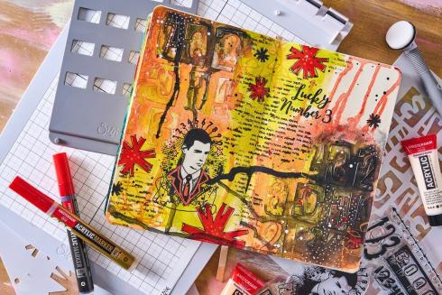 Sizzix - Schablone & Stempelset "Strength in Numbers" Stencil & Clear Stamps by Cat Kerr