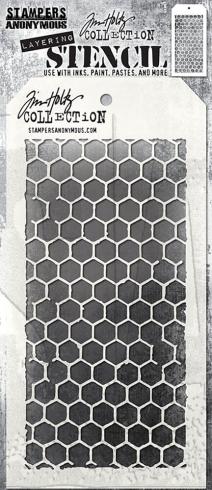 Stampers Anonymous - Schablone "Honeycomb" Layering Stencil Design by Tim Holtz
