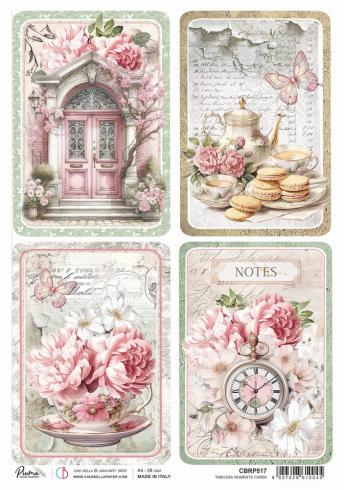 Ciao Bella - Decopatch Papier "Timeless Moments Cards" Rice Paper A4 - 5 Bogen