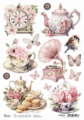 Ciao Bella - Decopatch Papier "Tea Time" Rice Paper A4 - 5 Bogen