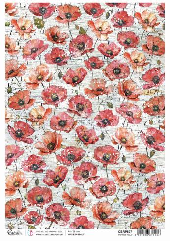 Ciao Bella - Decopatch Papier "Poppies Field" Rice Paper A4 - 5 Bogen