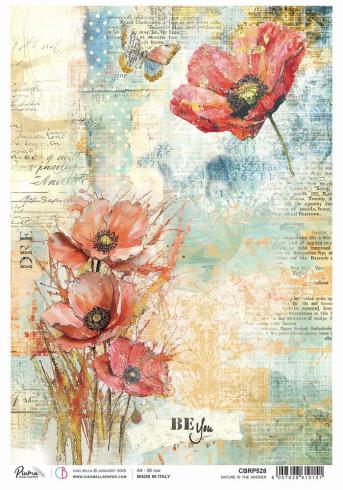 Ciao Bella - Decopatch Papier "Nature is the Answer" Rice Paper A4 - 5 Bogen