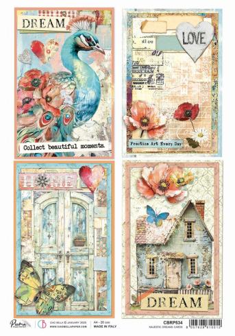 Ciao Bella - Decopatch Papier "Majestic Dreams Cards" Rice Paper A4 - 5 Bogen