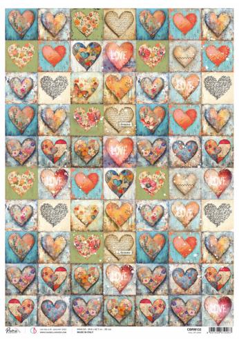 Ciao Bella - Decopatch Papier "Full of  Love" Rice Paper A3 - 3 Bogen